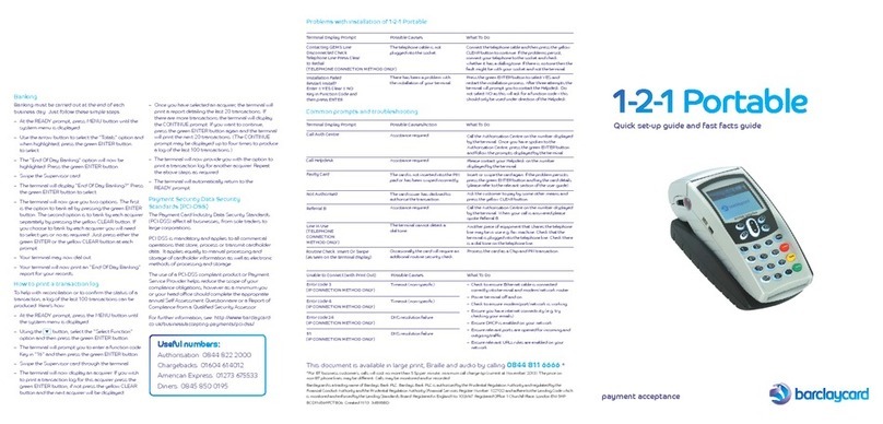 barclaycard 1-2-1 Portable User manual