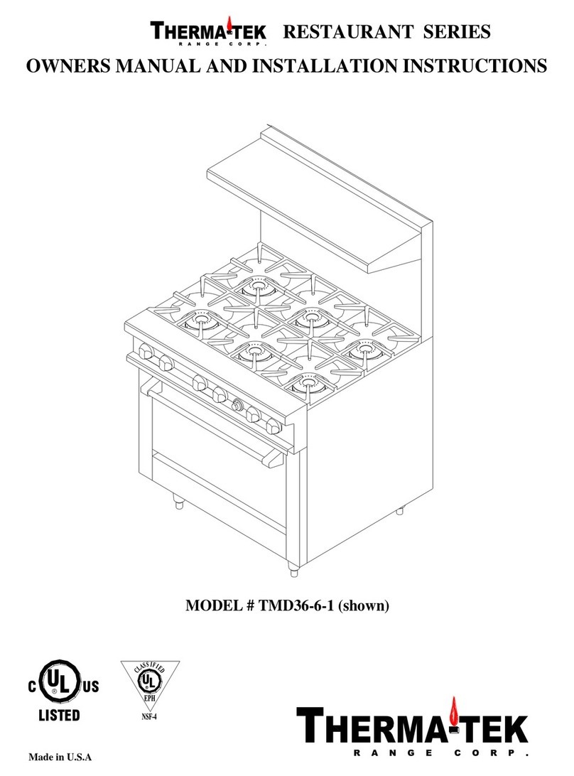 Therma-tek TMD36-6-1 Restaurant Series Specification sheet