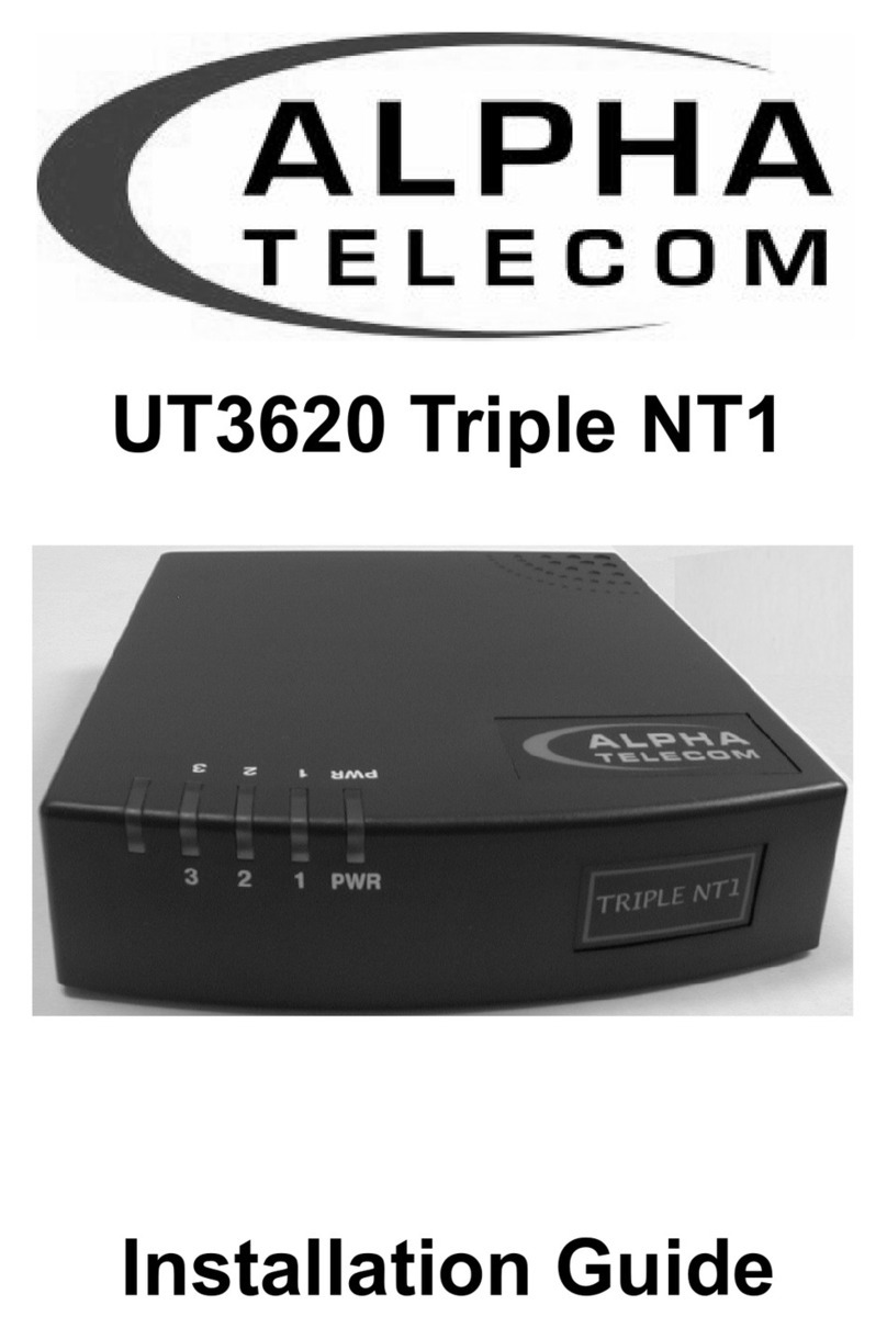 Alpha Telecom UT3620 Triple NT1 installation guide Alpha Telecom UT3620 Triple NT1 installation guide