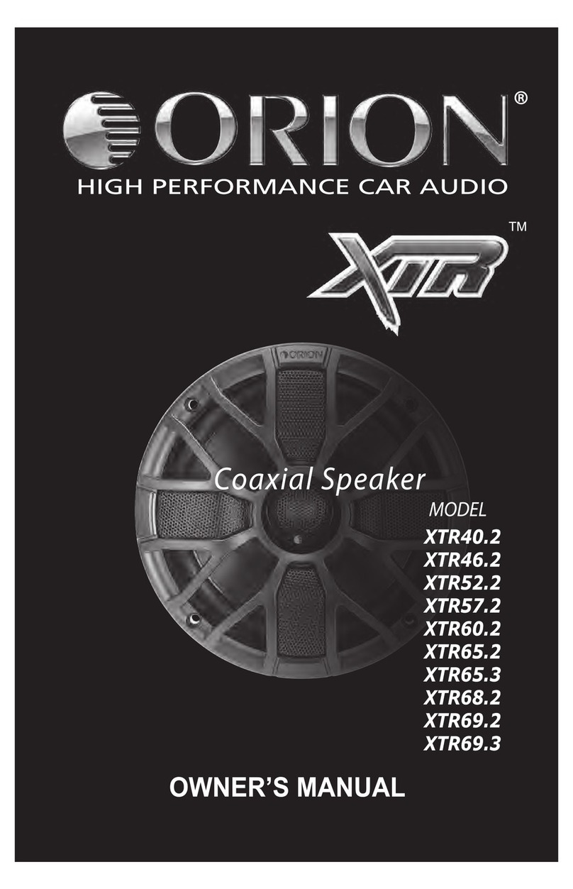 Orion Coaxial Speaker XTR522 owner's manual