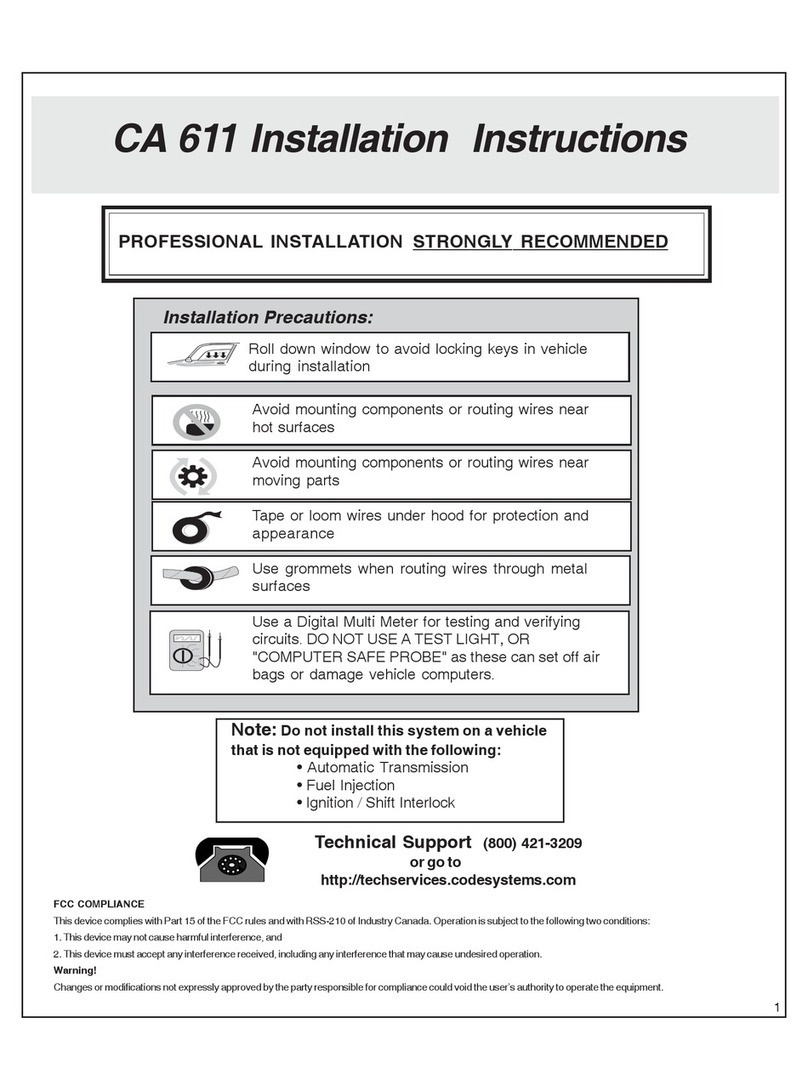 Code Alarm CA611 User manual