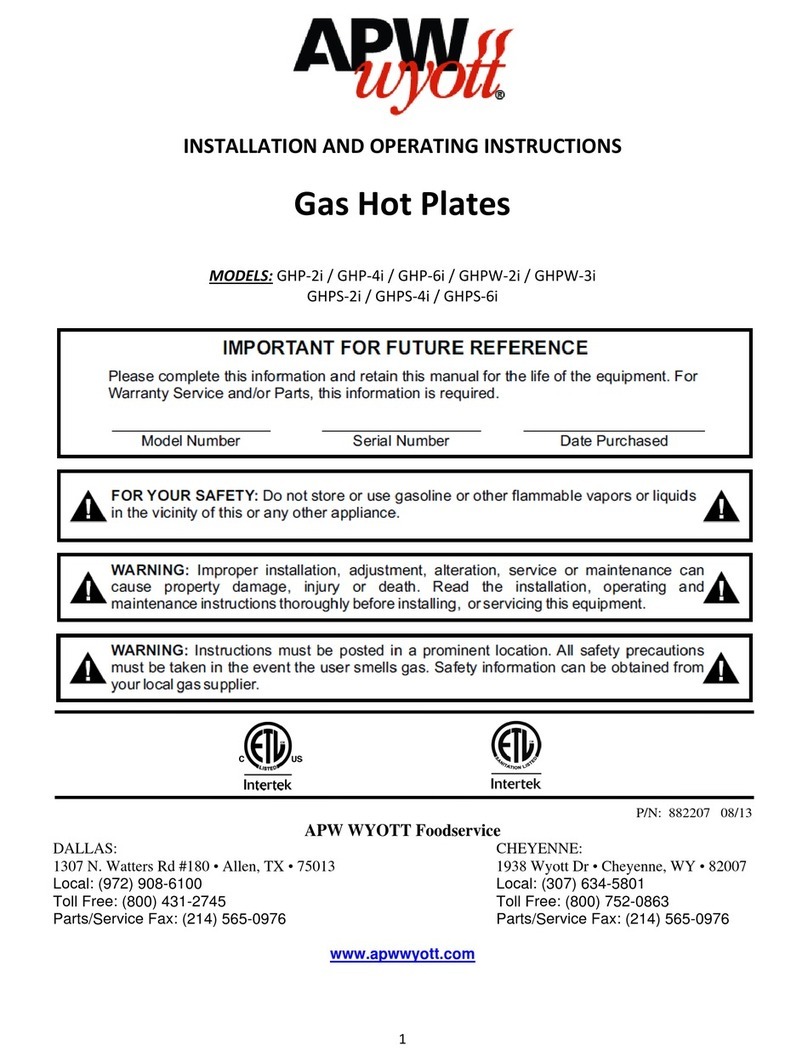 APW Wyott GHP-2i User manual