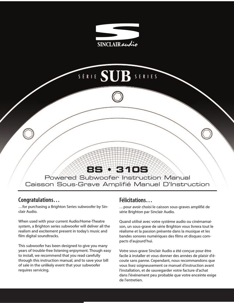 Sinclair Audio 8S instruction manual