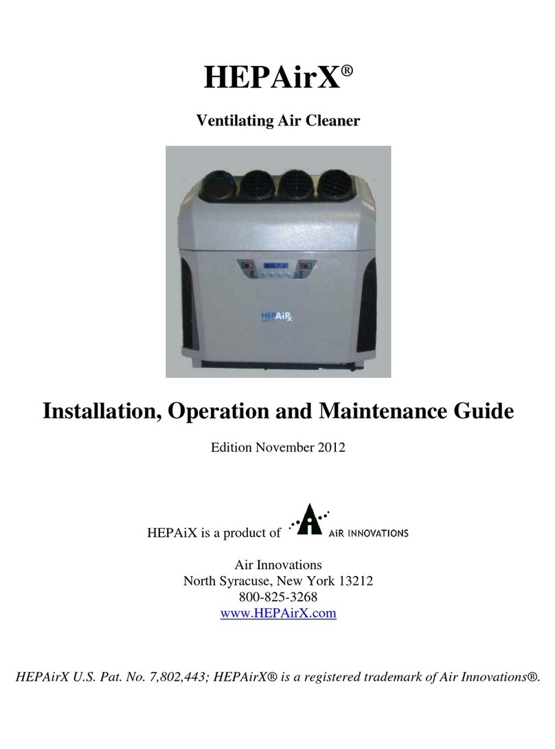 AIRINNOVATIONS HEPAirX Installation, operation and maintenance guide