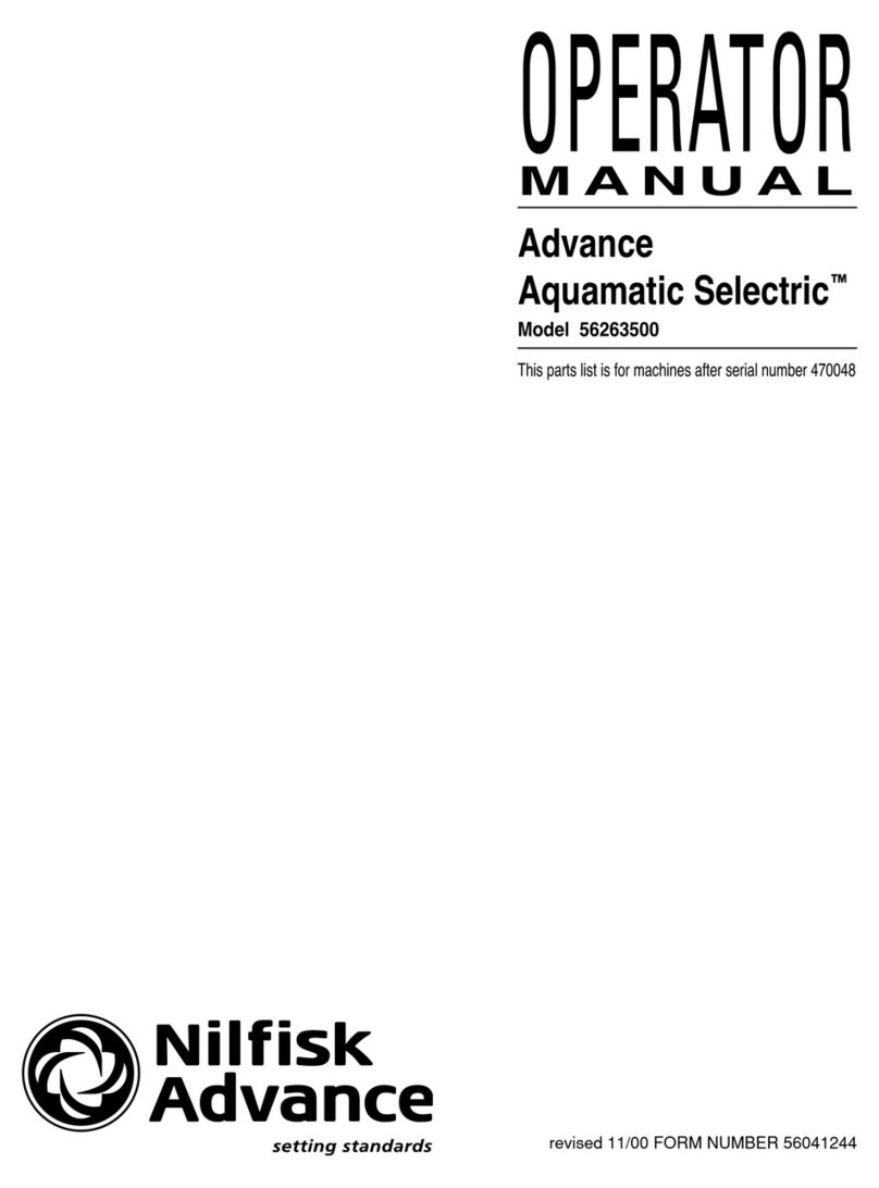 Nilfisk-Advance Aquamatic Selectric 56263500 Operator's manual Nilfisk-Advance Aquamatic Selectric 56263500 Operator's manual