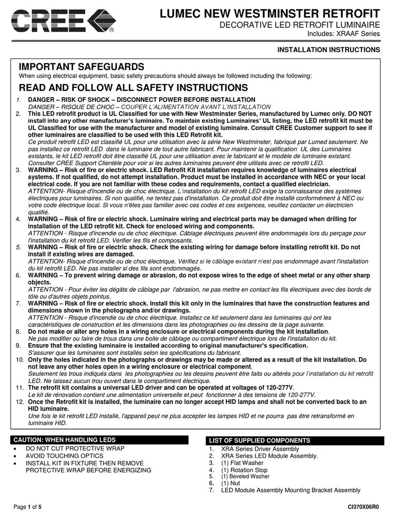 Cree XRAAF Series installation instructions