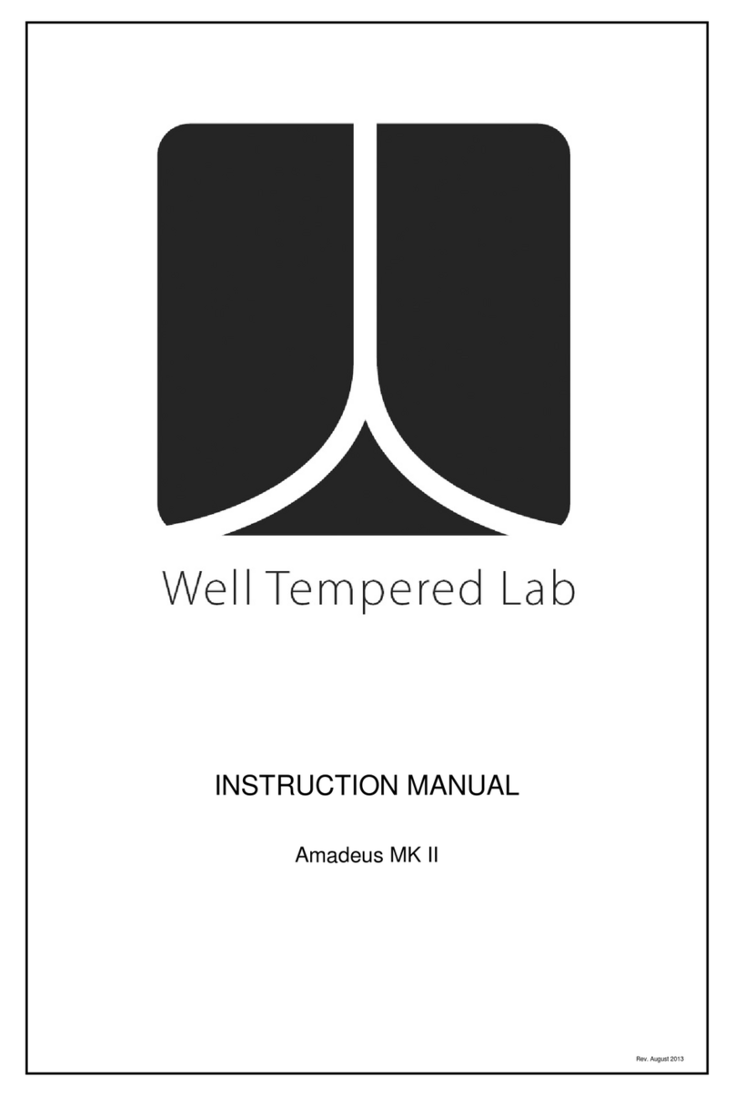Well Tempered Lab Amadeus MK II instruction manual