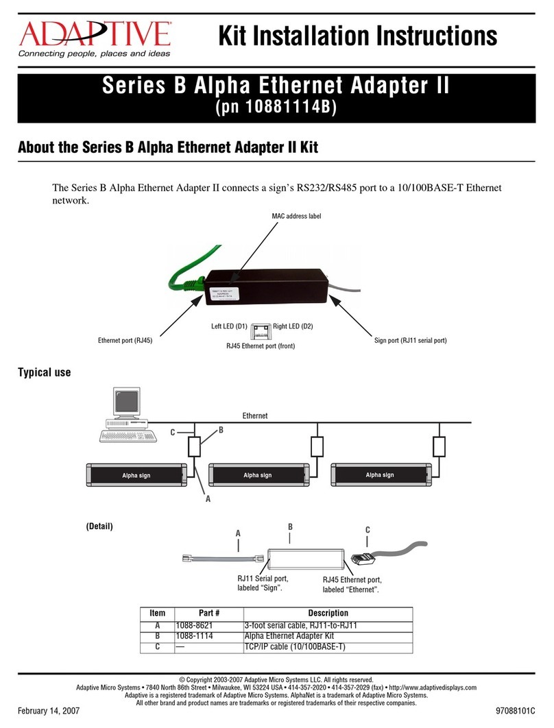 Adaptive B series installation instructions