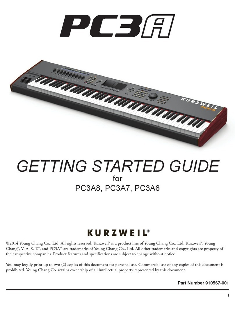 Kurzweil PC3A8 Getting started guide