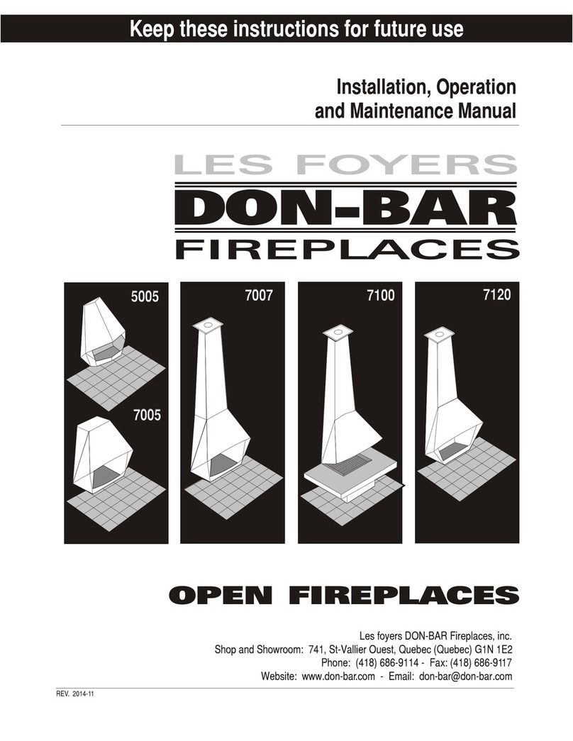 Les Foyers Don-Bar 5005 Installation, operation and maintenance manual Les Foyers Don-Bar 5005 Installation, operation and maintenance manual