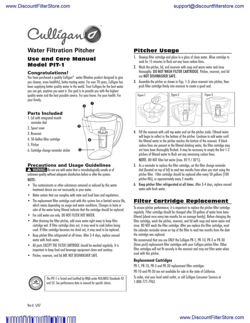 Culligan PIT-1 use and care manual Culligan PIT-1 use and care manual
