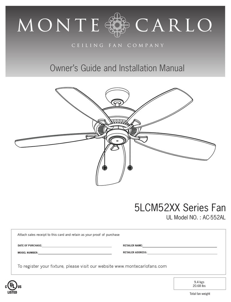 Monte Carlo Fan Company 5LCM52XX Series Instruction manual