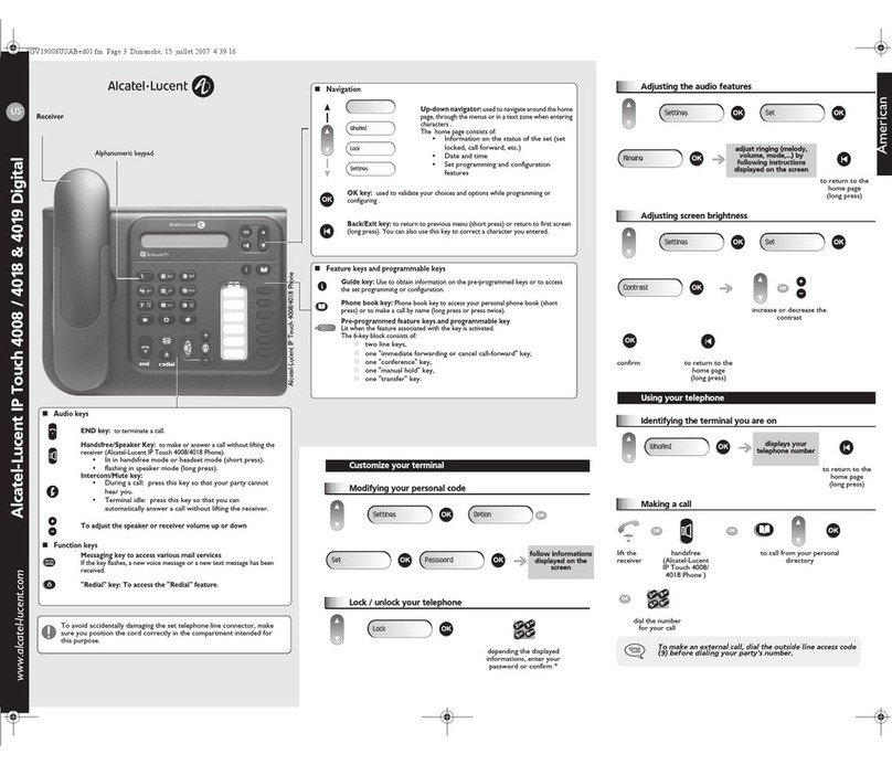 Alcatel-Lucent IP Touch 4008 User manual Alcatel-Lucent IP Touch 4008 User manual