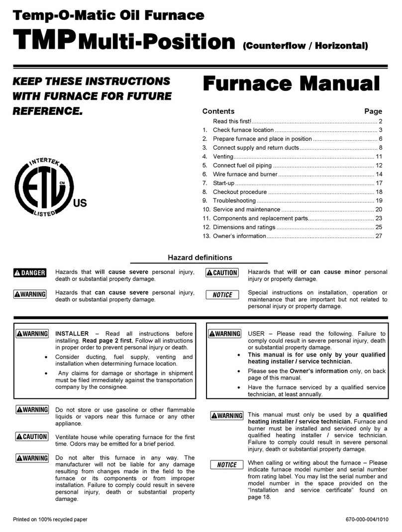 Temp-O-Matic TMP Multi-Position User manual