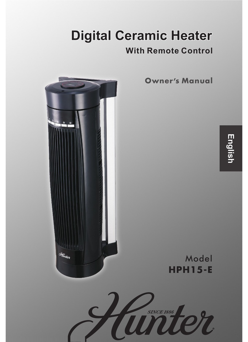 Hunter HPH15-E owner's manual