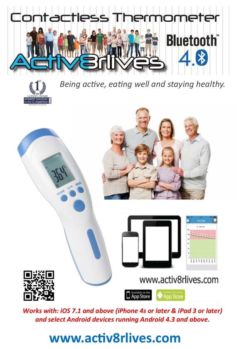 Activ8rlives Contactless Thermometer Bluetooth 4.0 user manual