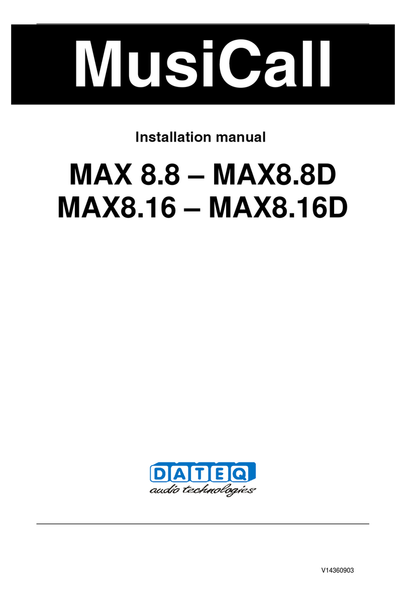Dateq Musicall MAX8.8 installation manual