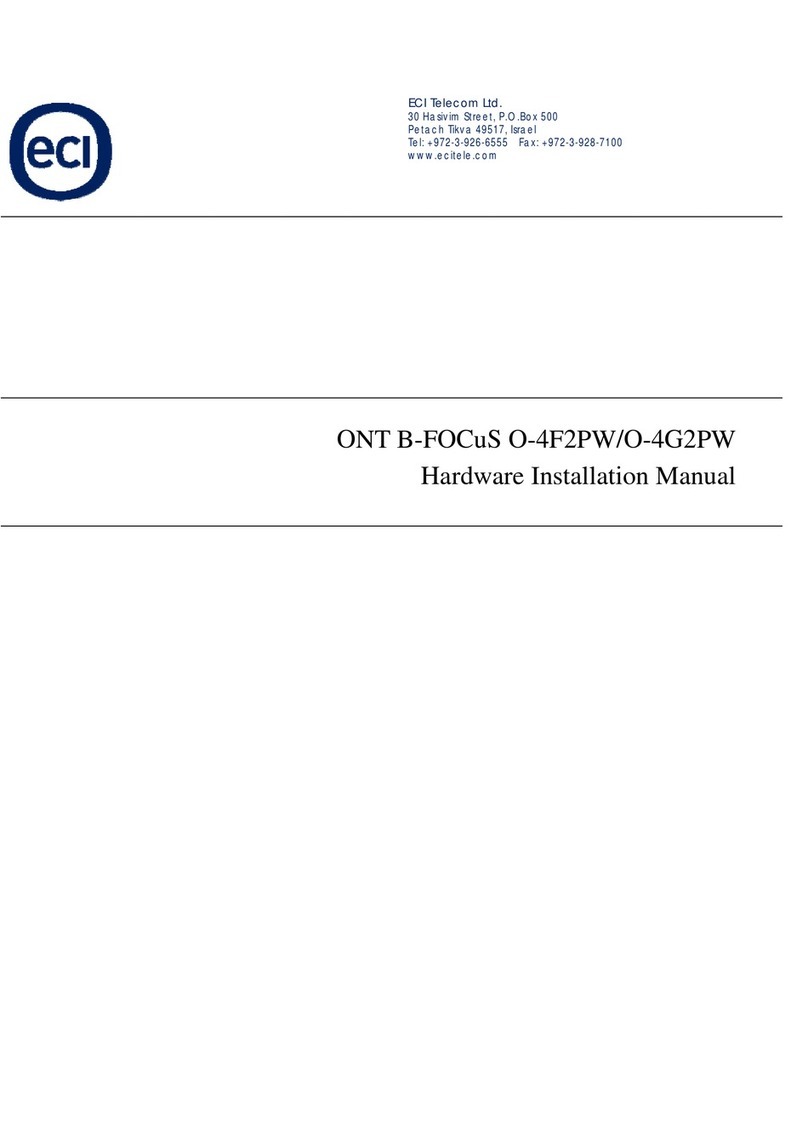 Eci Telecom ONT B-FOCuS O-4F2PW Hardware installation manual
