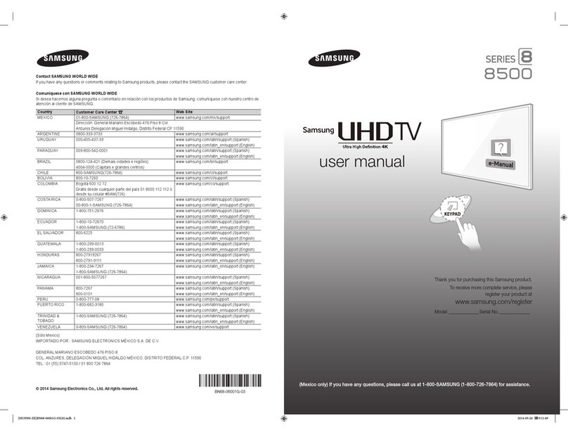 Samsung PDP 8500 series User manual Samsung PDP 8500 series User manual