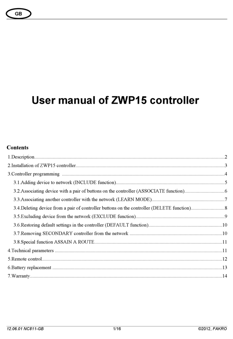 fakro ZWP15 user manual