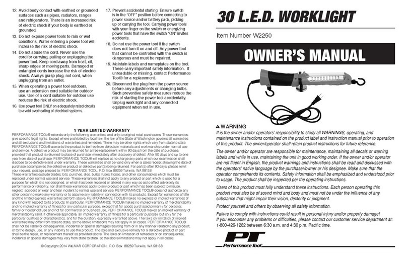 PT W2250 owner's manual