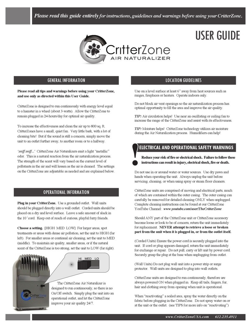 CritterZone Air Naturalizer user guide