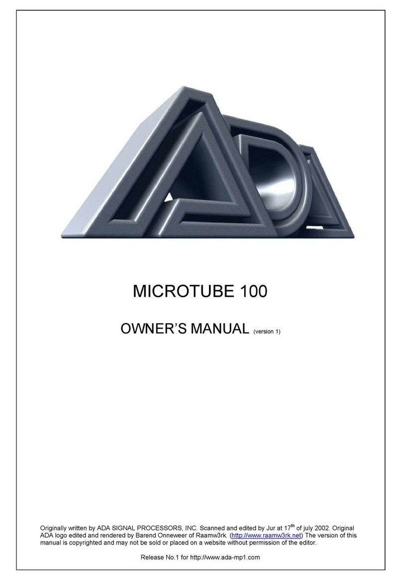 A/DA MICROTUBE 100 owner's manual