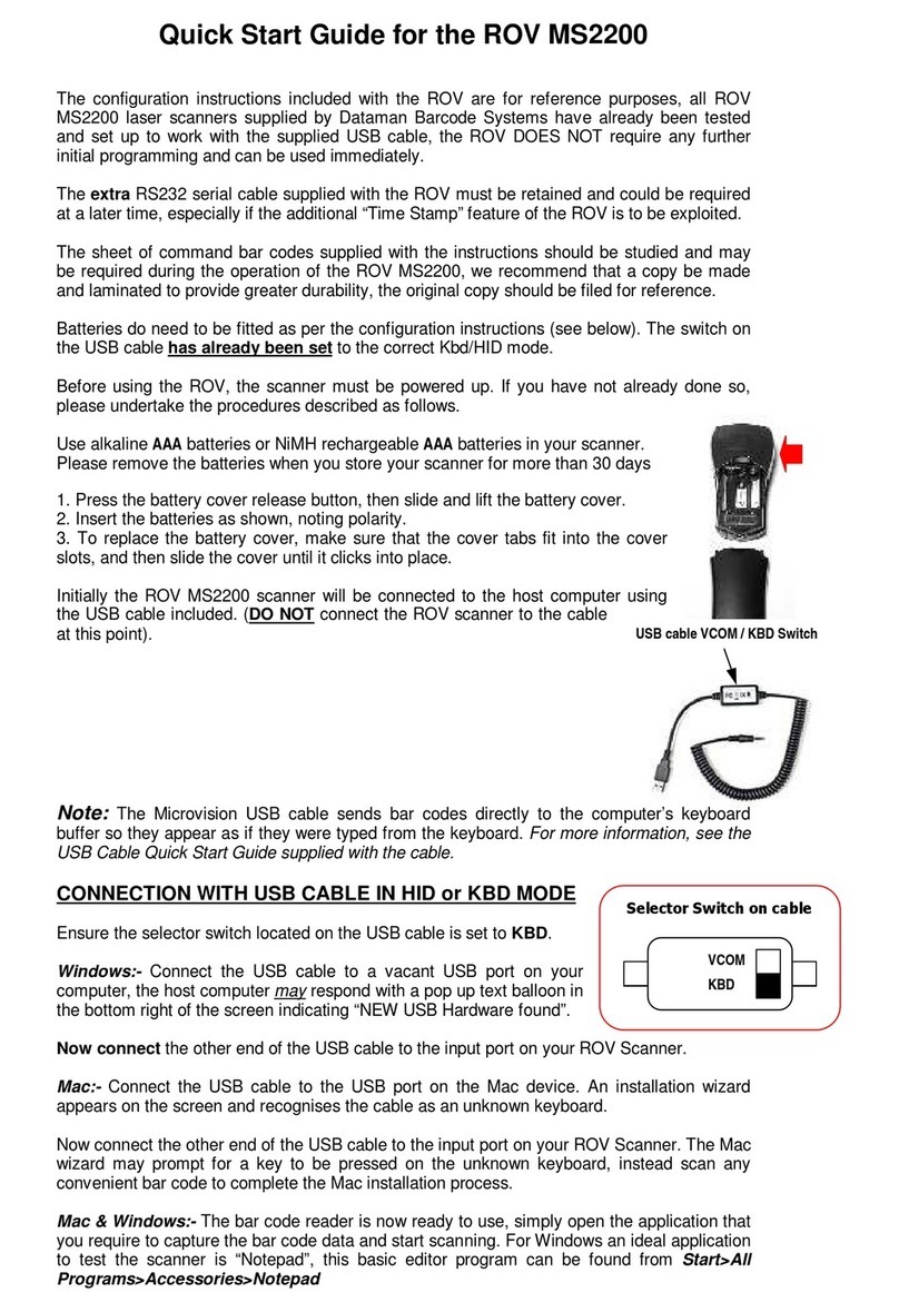 Dataman ROV MS2200 quick start guide