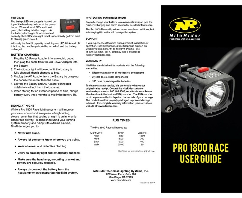 NiteRider Pro 1800 Race user guide