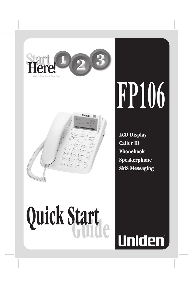 Uniden FP106 quick start guide