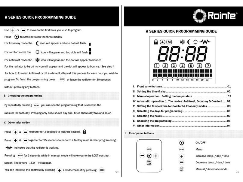 Rointe K series User manual