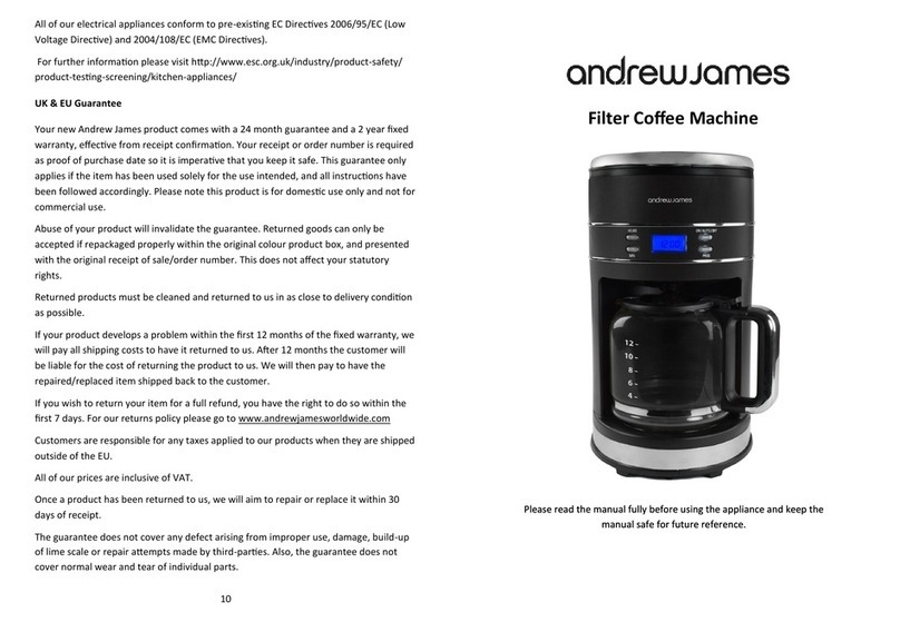 Andrew James Filter Coffee Machine user guide
