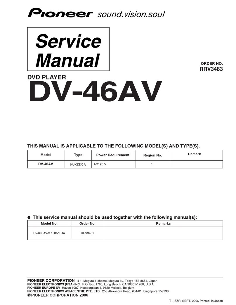 Pioneer DV46AV - Elite DVD Player Service manual