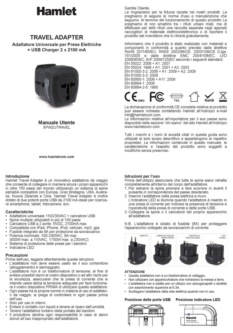 Hamlet XPW2UTRAVEL user manual