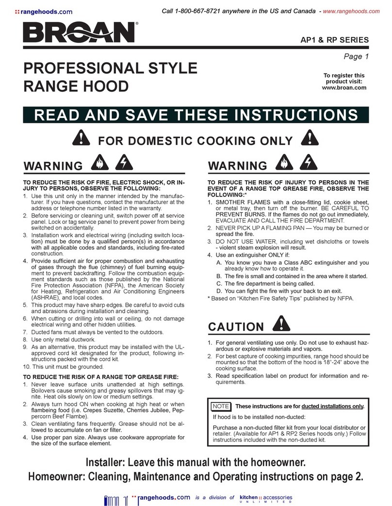 Broan AP1 Series User manual
