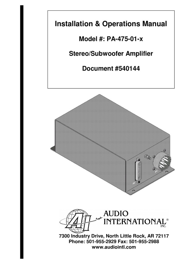 Audio international PA-475-01-x Installation & operation manual