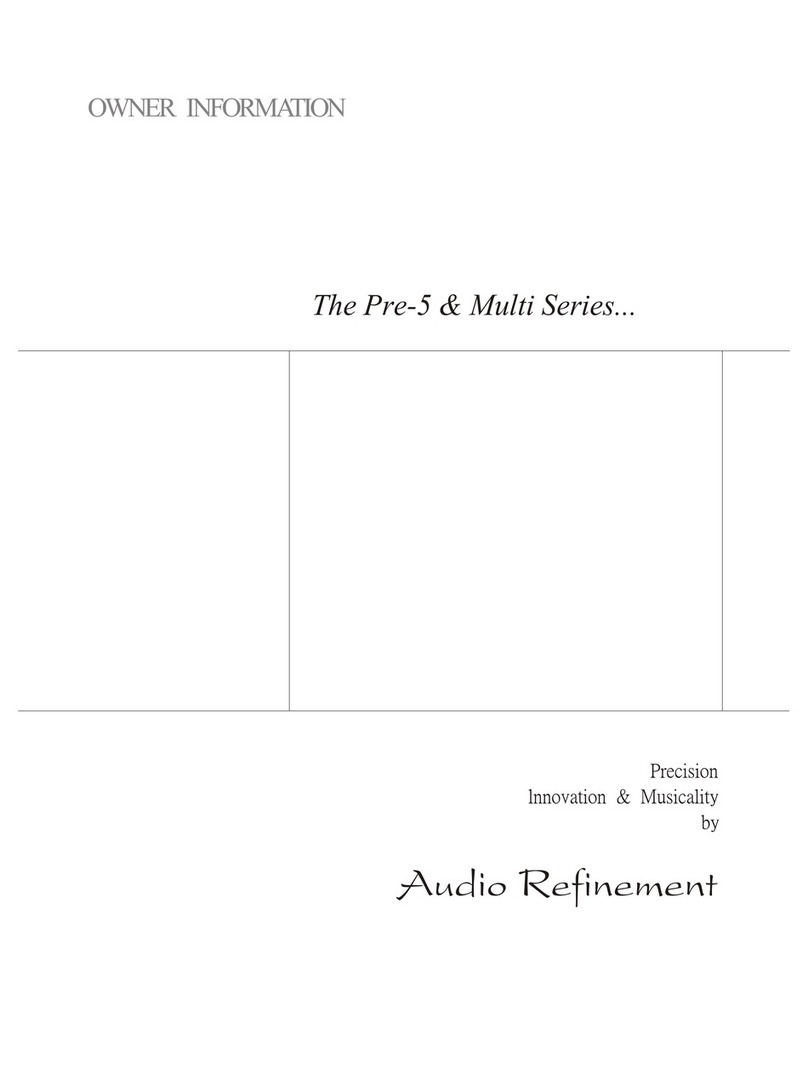 Audio Refinement Multi-3 Owner's Information