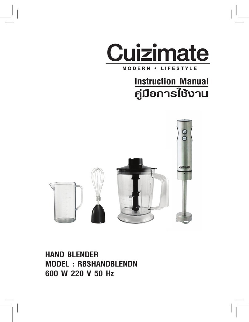 Cuizimate RBSHANDBLENDN instruction manual Cuizimate RBSHANDBLENDN instruction manual