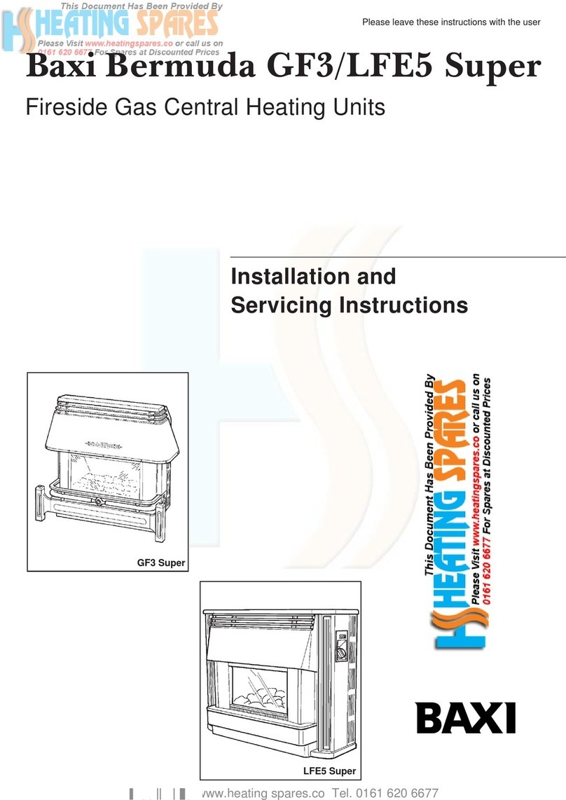 Baxi Bermuda GF3 Installation and servicing instructions Baxi Bermuda GF3 Installation and servicing instructions