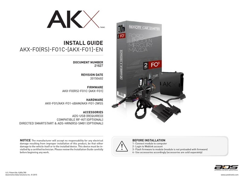 Automotive Data Solutions AKX User manual Automotive Data Solutions AKX User manual