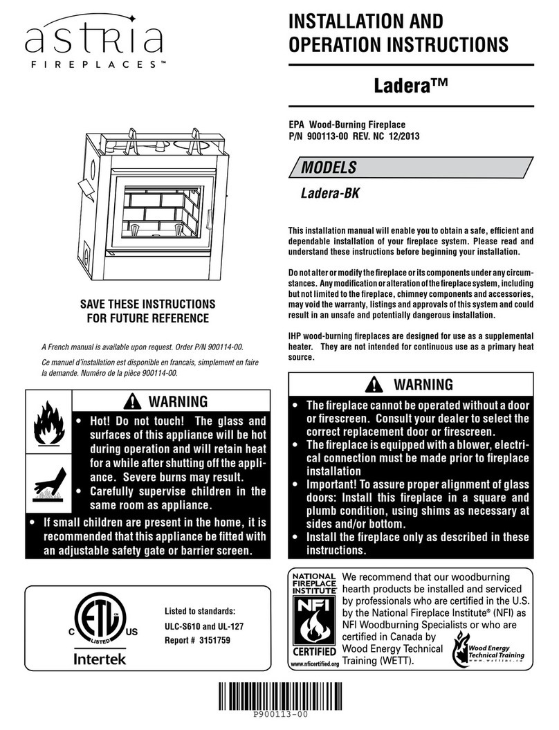 Astria Ladera-BK Installation and operation instructions