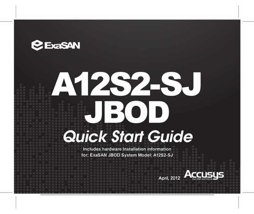 Accusys ExaSAN A12S2-SJ 6Gb SAS JBOD quick start guide