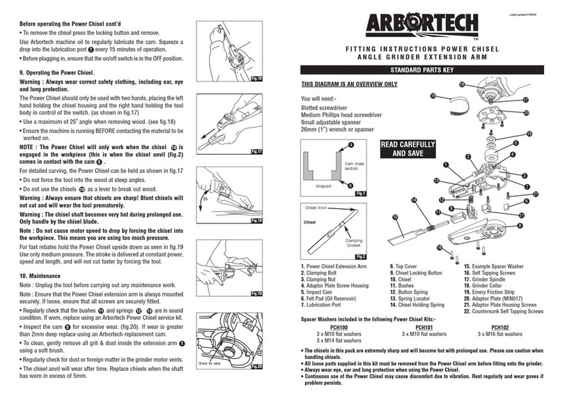 Arbortech pch100 Fitting instructions
