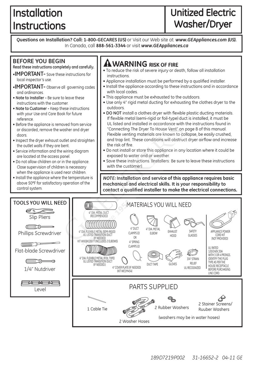 GE GTUN275EMWW User manual