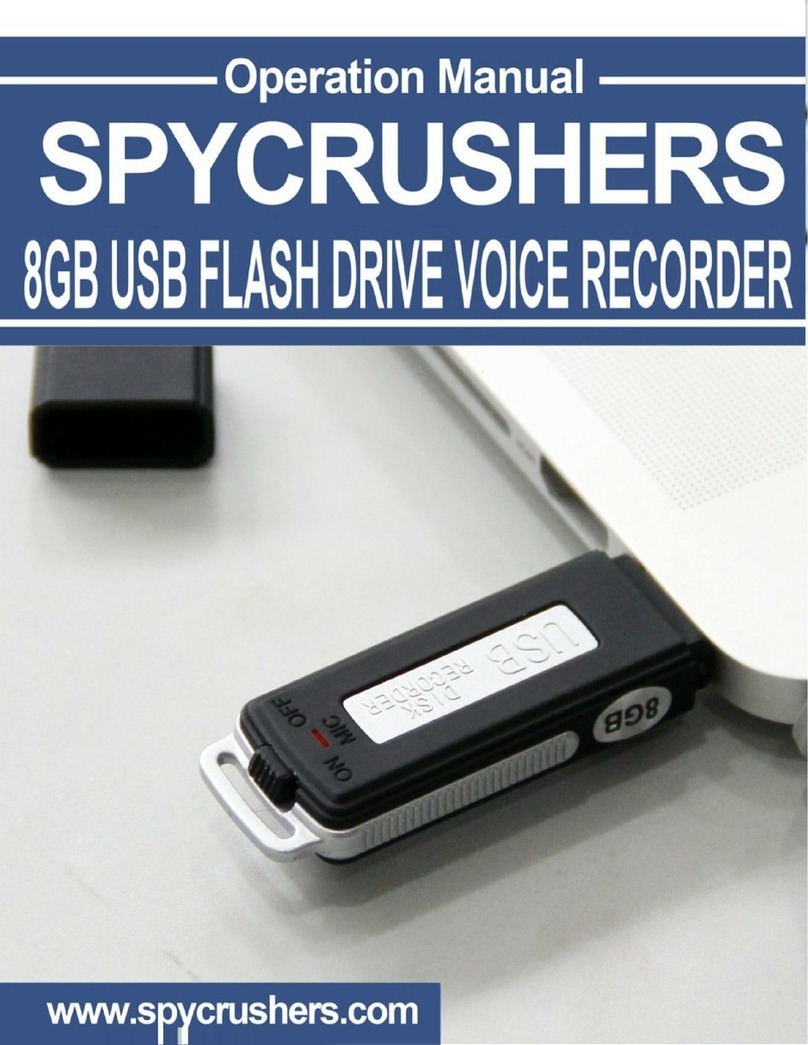 SPYCRUSHER 8GB Flash Drive Voice Recorder Operation manual