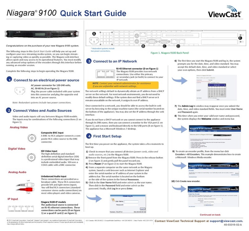 ViewCast Niagara 9100 series quick start guide