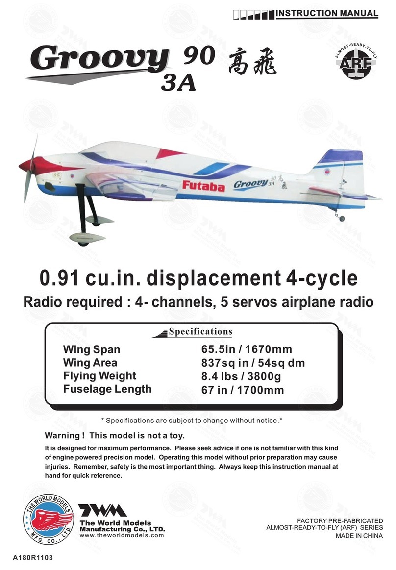 The World Models Manufacturing ALMOST-READY-TO-FLY (ARF) SERIESGroovy 90 3A instruction manual The World Models Manufacturing ALMOST-READY-TO-FLY (ARF) SERIESGroovy 90 3A instruction manual