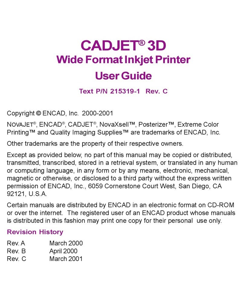 ENCAD CADJET 3D User manual