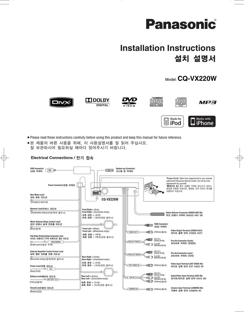 Panasonic CQ-VX220W installation instructions