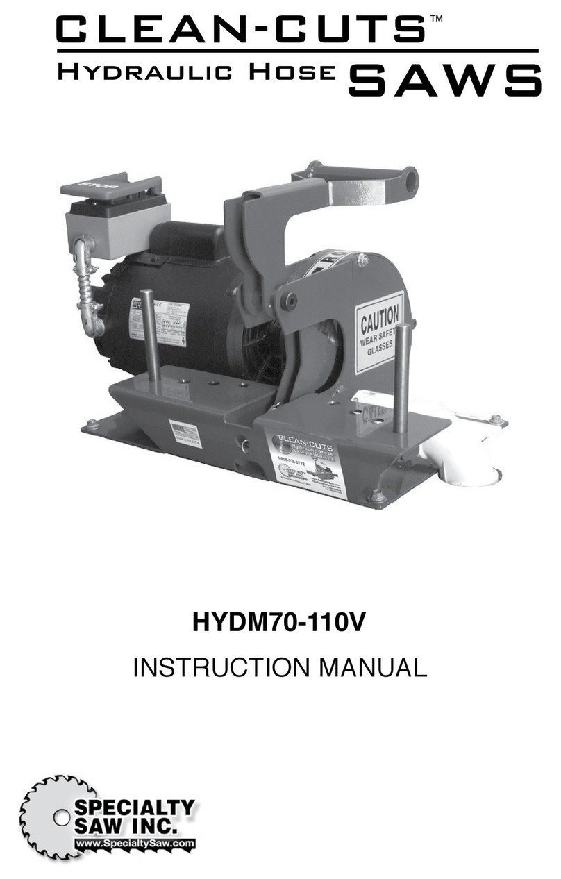 Specialty Saw Clean-Cuts HYDM70-110V instruction manual